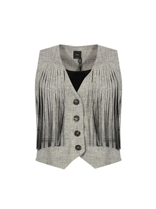 Gilet Boretto in misto lino fiammato con frange PINKO | 106965 A3ASZZ2